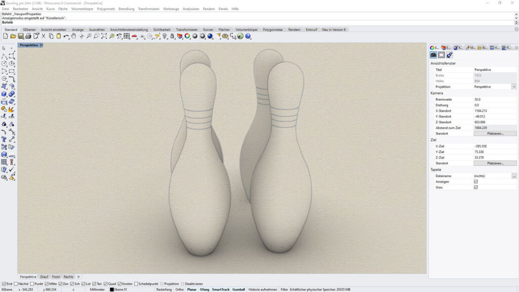 Zeichnung Bowling Pins